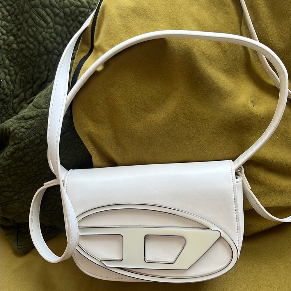 Diesel White Crossbody Bag with Logo Accent